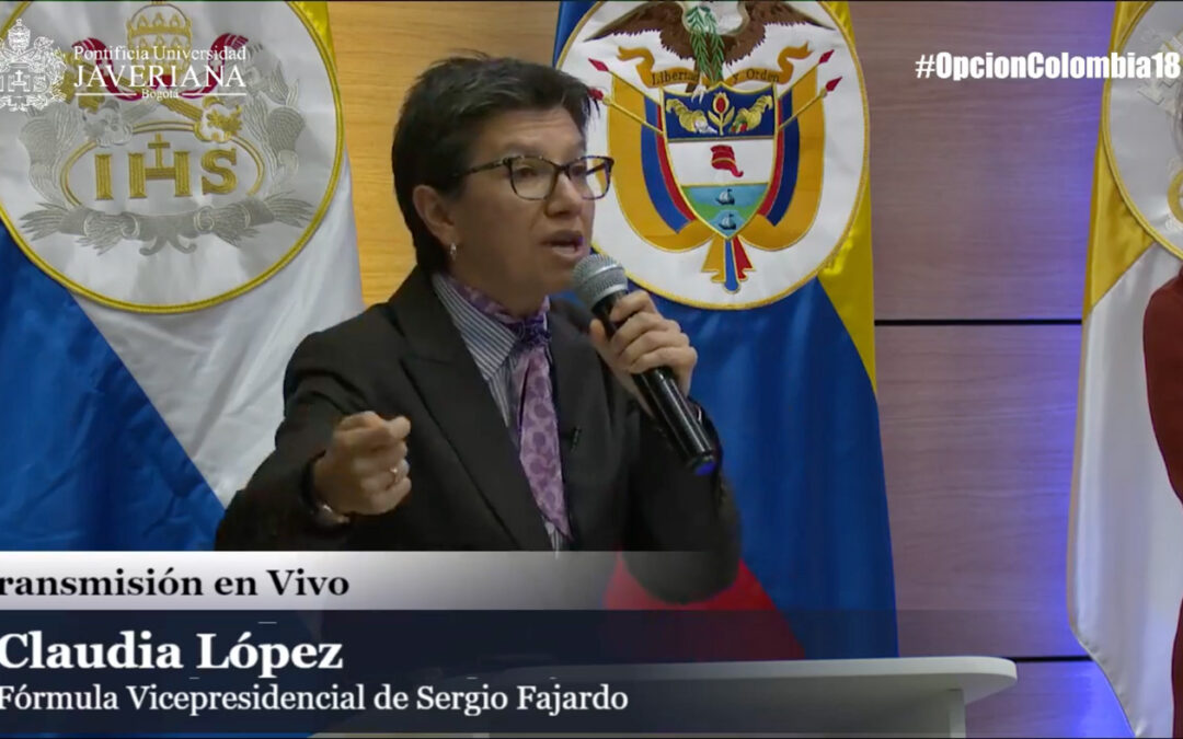 Estas son las propuestas que Claudia López compartió en el debate vicepresidencial «Opción Colombia 2018»