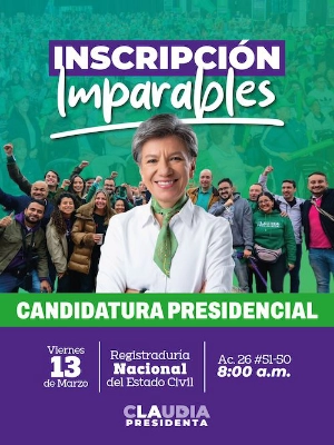 Claudia lopez inscripcion president