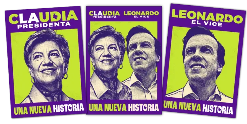 Kit de campaña 1 afiches claudia leonardo unanuevahistoria